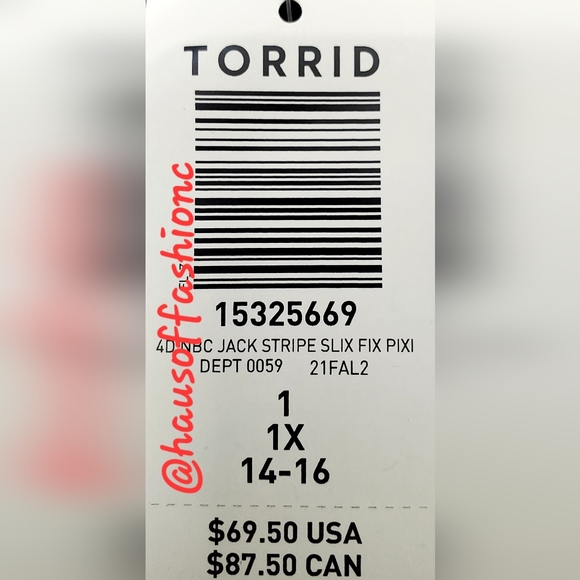TORRID DISNEY Nightmare Before Christmas Jack Skellington Stripe Ponte Pant! NWT - Picture 8 of 10